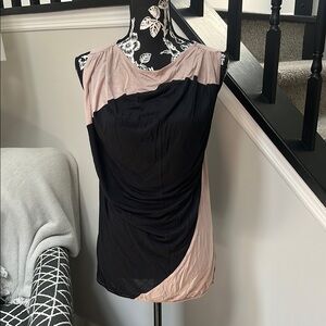 LOFT Black & Taupe Sleeveless Top-XS